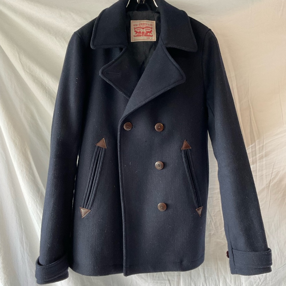 Levi’s Navy Blue Wool Peacoat Small